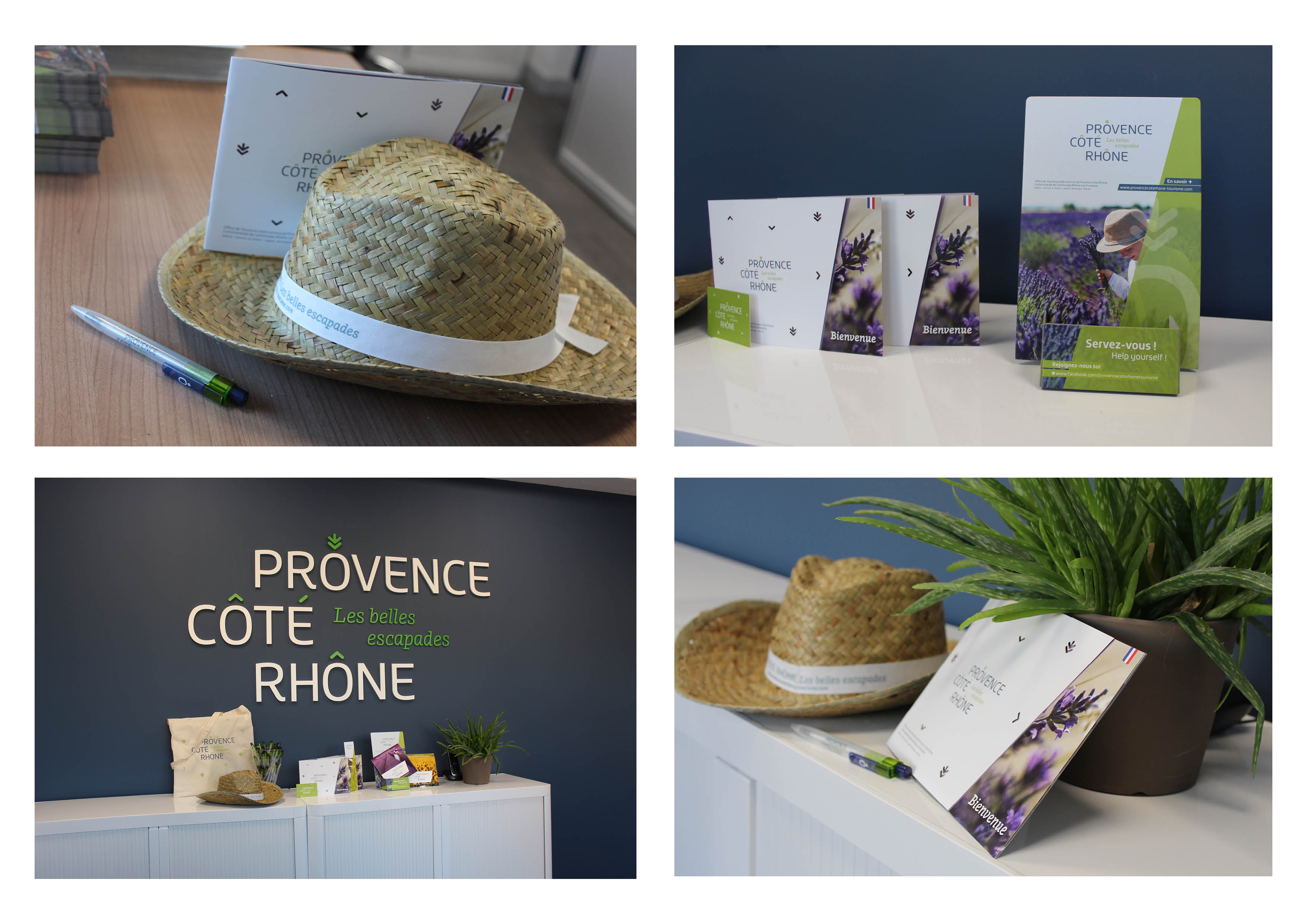 Photos des supports de communication de la Communauté de Communes Rhône-Lez-Provence par Resonance Publique